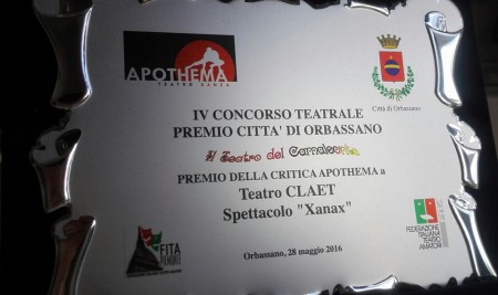 Premio della critica Apothema al festival “Camaleonte” di Orbassano (Xanax)