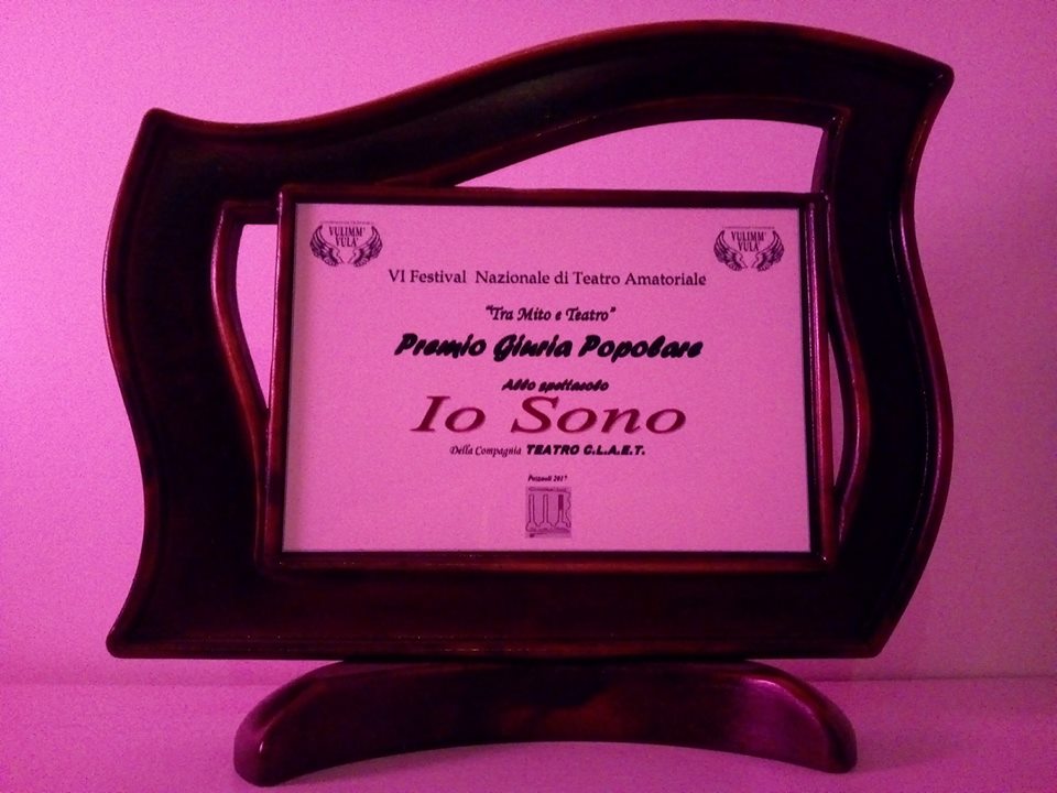 Premio miglior spettacolo per la giuria popolare al festival “Tra mito e teatro” Pozzuoli (Na) 2017