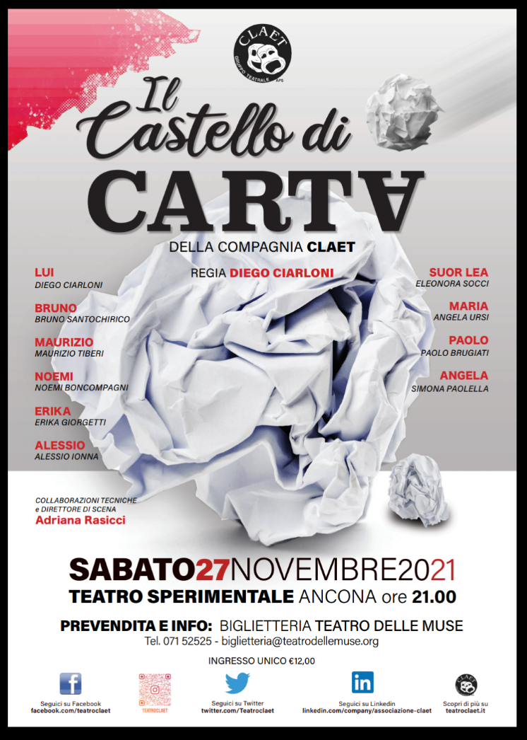 Il nuovo spettacolo teatrale “Il castello di carta” al debutto