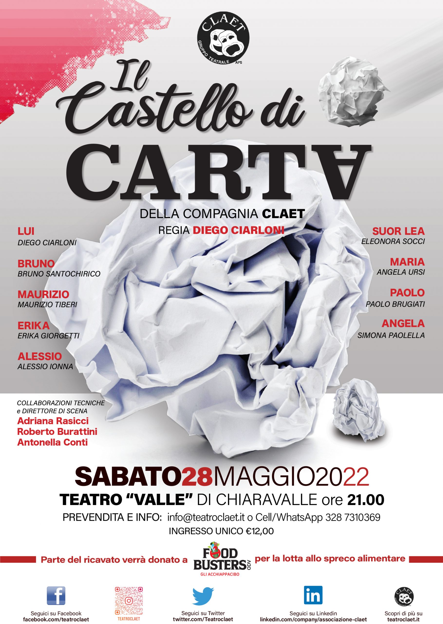 Al teatro Valle di Chiaravalle in scena lo spettacolo teatrale Il castello di carta